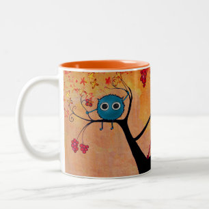 De Café Em Dois Tons caneca feliz dos monstro