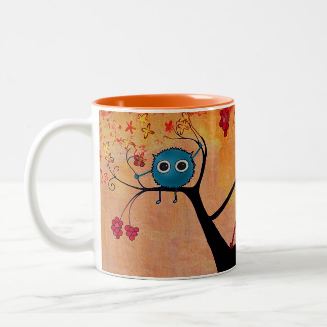 De Café Em Dois Tons caneca feliz dos monstro (Esquerda)