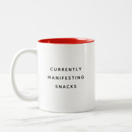 De Café Em Dois Tons Caneca Feliz e Humorística Manifestando Lanches