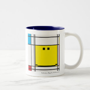 De Café Em Dois Tons caneca feliz mondrian da cara