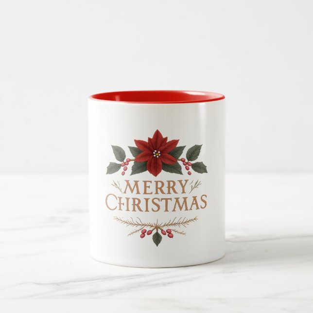 De Café Em Dois Tons Caneca - Feliz Natal (Centro)
