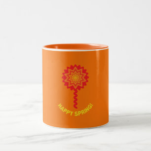 De Café Em Dois Tons Caneca Feliz Primavera