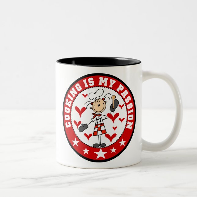 De Café Em Dois Tons Caneca fêmea da paixão do cozinhar do cozinheiro (Direita)