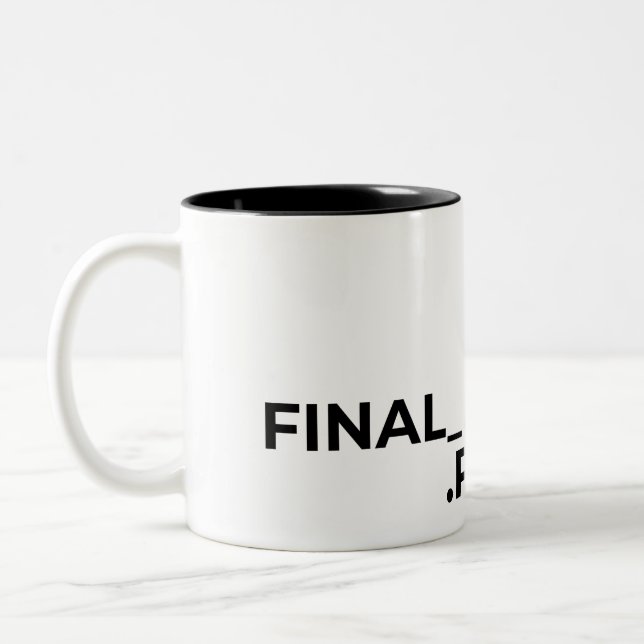 De Café Em Dois Tons Caneca Final Final V2 PDF Engraçado Designer Gráfi (Esquerda)