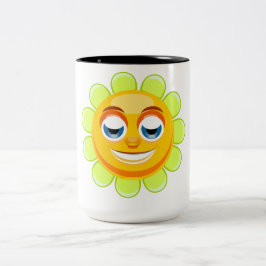 De Café Em Dois Tons Caneca Flor Sorridente