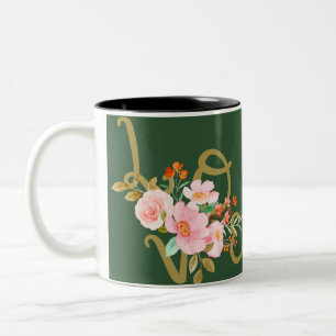 De Café Em Dois Tons caneca floral