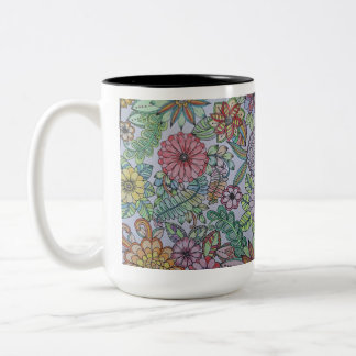 De Café Em Dois Tons Caneca Floral 2