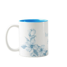 Caneca Floral Azul Melhor Mãe do Mundo