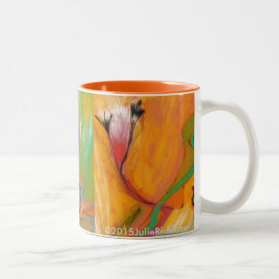 De Café Em Dois Tons CANECA floral colorida abstrata