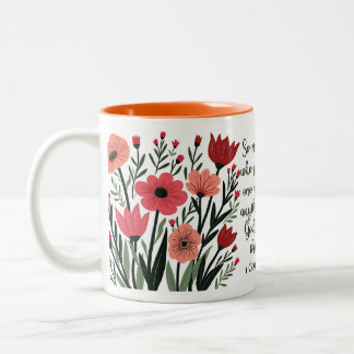 De Café Em Dois Tons Caneca Floral Cristã