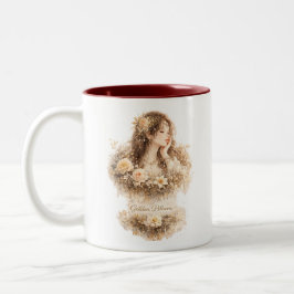De Café Em Dois Tons Caneca Floral Golden Bloom