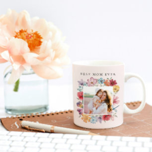 De Café Em Dois Tons Caneca Floral Melhor Mãe do Mundo