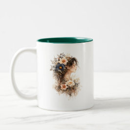 De Café Em Dois Tons Caneca Floral Midnight Bloom