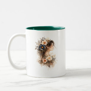 De Café Em Dois Tons Caneca Floral Midnight Bloom