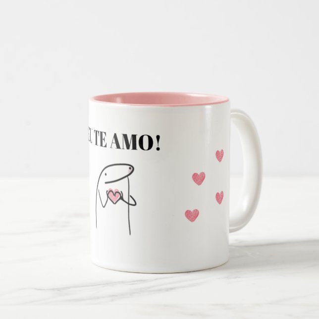 De Café Em Dois Tons Caneca Flork EU TE AMO (Frente Esquerda)