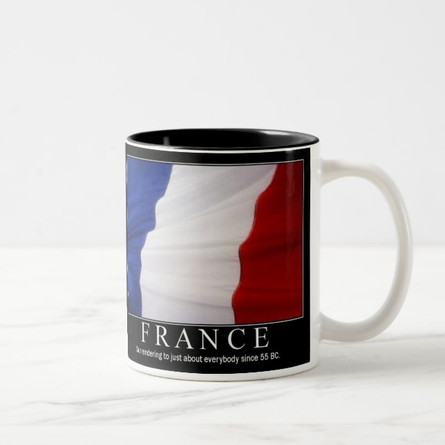 De Café Em Dois Tons Caneca francesa engraçada (Direita)