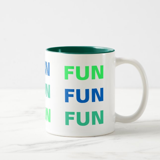 De Café Em Dois Tons caneca FUN, FUN, FUN (Direita)