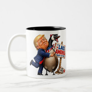De Café Em Dois Tons Caneca Funny Trump e Goose Lake America