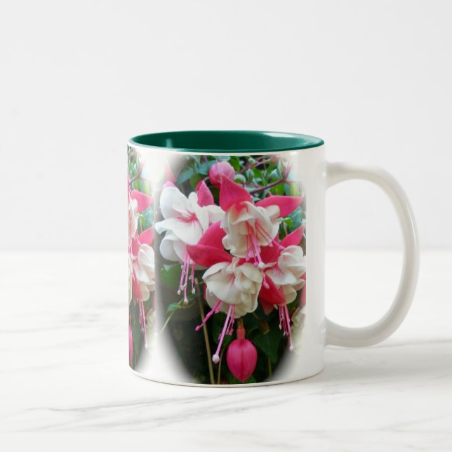 De Café Em Dois Tons Caneca Fuschia Rosa e Branco (Direita)