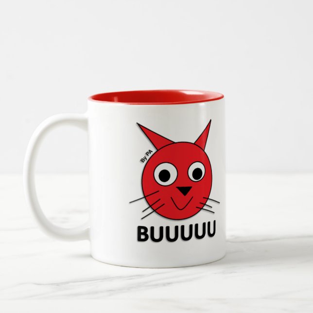De Café Em Dois Tons Caneca Gato Vermelho By PA (Esquerda)