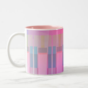 De Café Em Dois Tons Caneca Geométrica Abstrata Rosa
