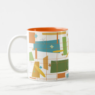 De Café Em Dois Tons caneca geométrica do meio século
