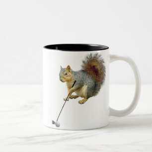 De Café Em Dois Tons Caneca Golfing do esquilo