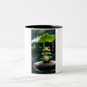De Café Em Dois Tons Caneca Gráfica ADOM Premium Sapo Chuvoso