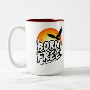 De Café Em Dois Tons Caneca Gráfica Águia Nascida Livre