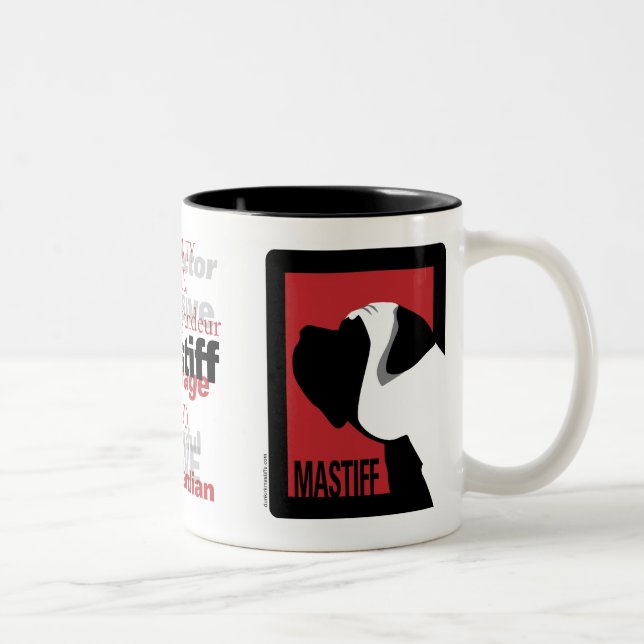 De Café Em Dois Tons Caneca gráfica do Mastiff (Direita)