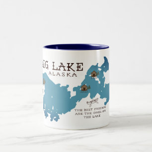 De Café Em Dois Tons Caneca grande da cabine do lago para nossos amigos