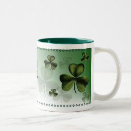 De Café Em Dois Tons Caneca grande do trevo