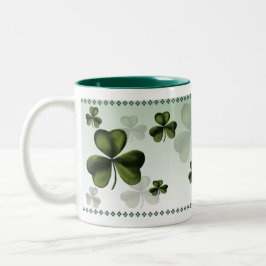 De Café Em Dois Tons Caneca grande do trevo