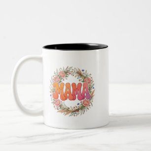 De Café Em Dois Tons Caneca Groovy Floral Mama
