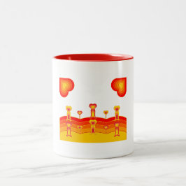 De Café Em Dois Tons Caneca Heart-Scape