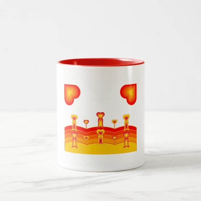 De Café Em Dois Tons Caneca Heart-Scape (Centro)