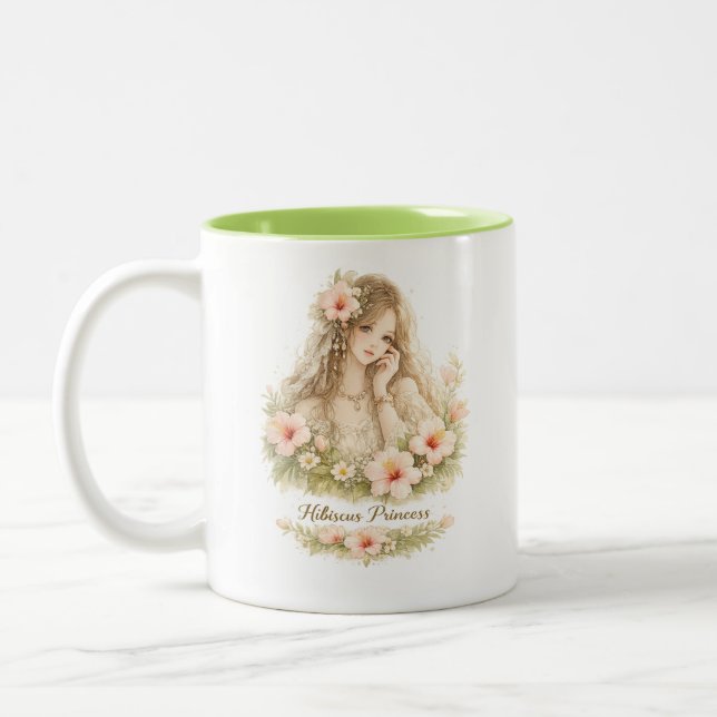 De Café Em Dois Tons Caneca Hibiscus Princess Angel (Esquerda)