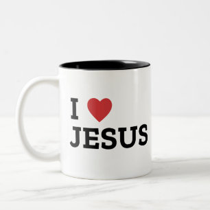 De Café Em Dois Tons Caneca I Love Jesus Two-Tone, 444 ml
