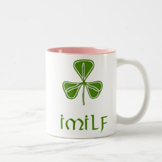 De Café Em Dois Tons Caneca IMILF Mães Irlandesas Engraçadas