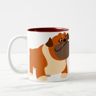 De Café Em Dois Tons Caneca inglesa bonito do buldogue