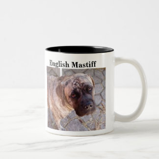 De Café Em Dois Tons Caneca inglesa do Mastiff - personalizada