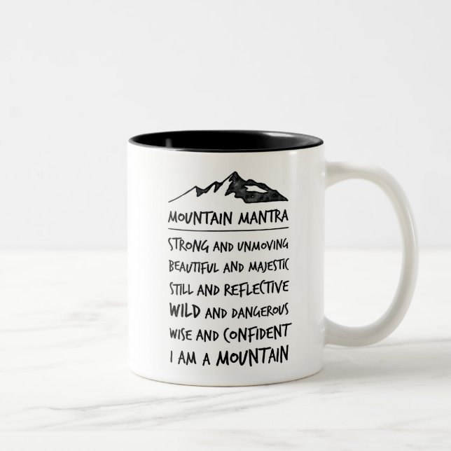 De Café Em Dois Tons Caneca inspirador - mantra da montanha (Direita)