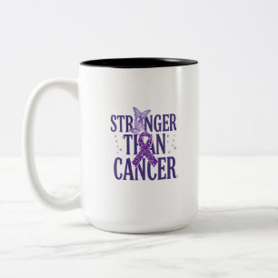 De Café Em Dois Tons Caneca Inspiradora Mais Forte que o Câncer – Esper