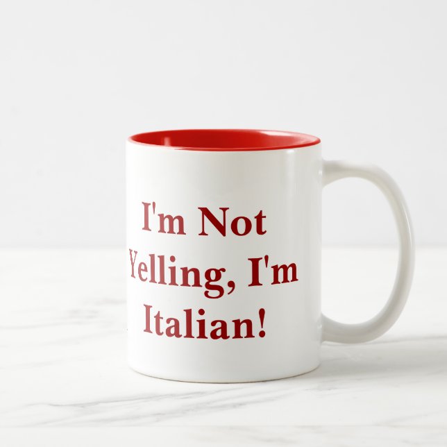 De Café Em Dois Tons Caneca italiana engraçada (Direita)
