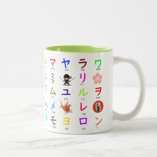 De Café Em Dois Tons Caneca japonesa dos Katakana