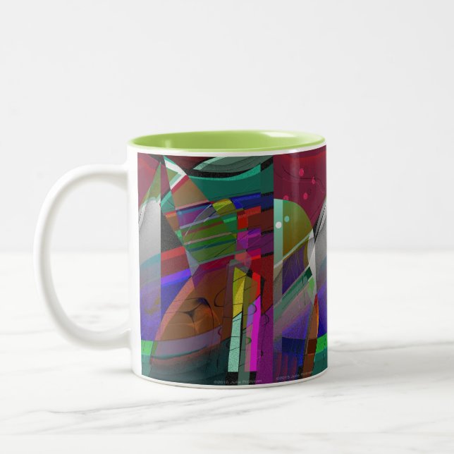 De Café Em Dois Tons Caneca JAZZÍSTICO abstrata (Esquerda)