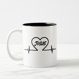 De Café Em Dois Tons Caneca Jesus é meu ritmo cardíaco