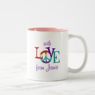 De Café Em Dois Tons Caneca Karate Kat paz e amor