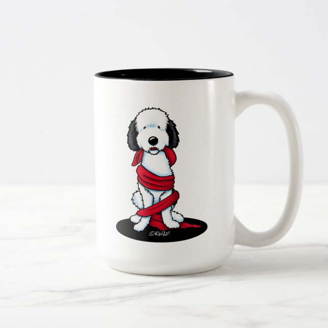 De Café Em Dois Tons Caneca KiniArt Doodle (Direita)