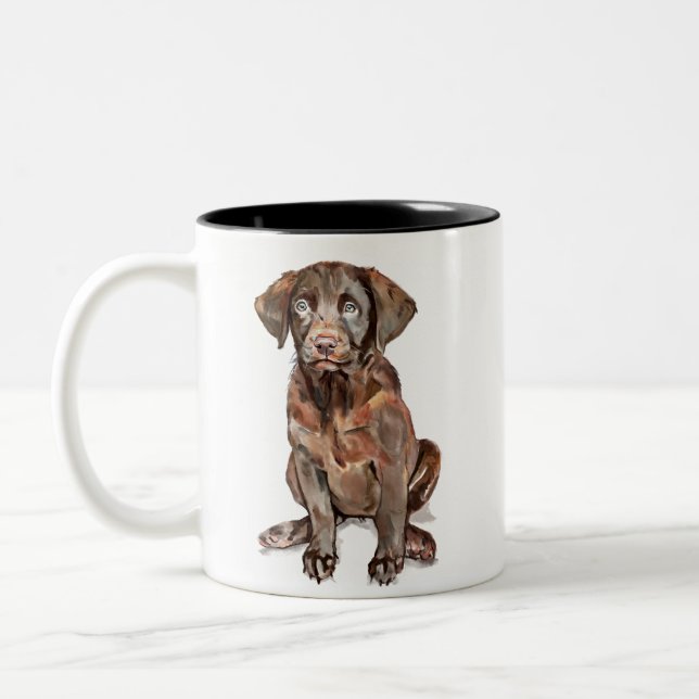 De Café Em Dois Tons Caneca Labrador Retriever Chocolate (Esquerda)